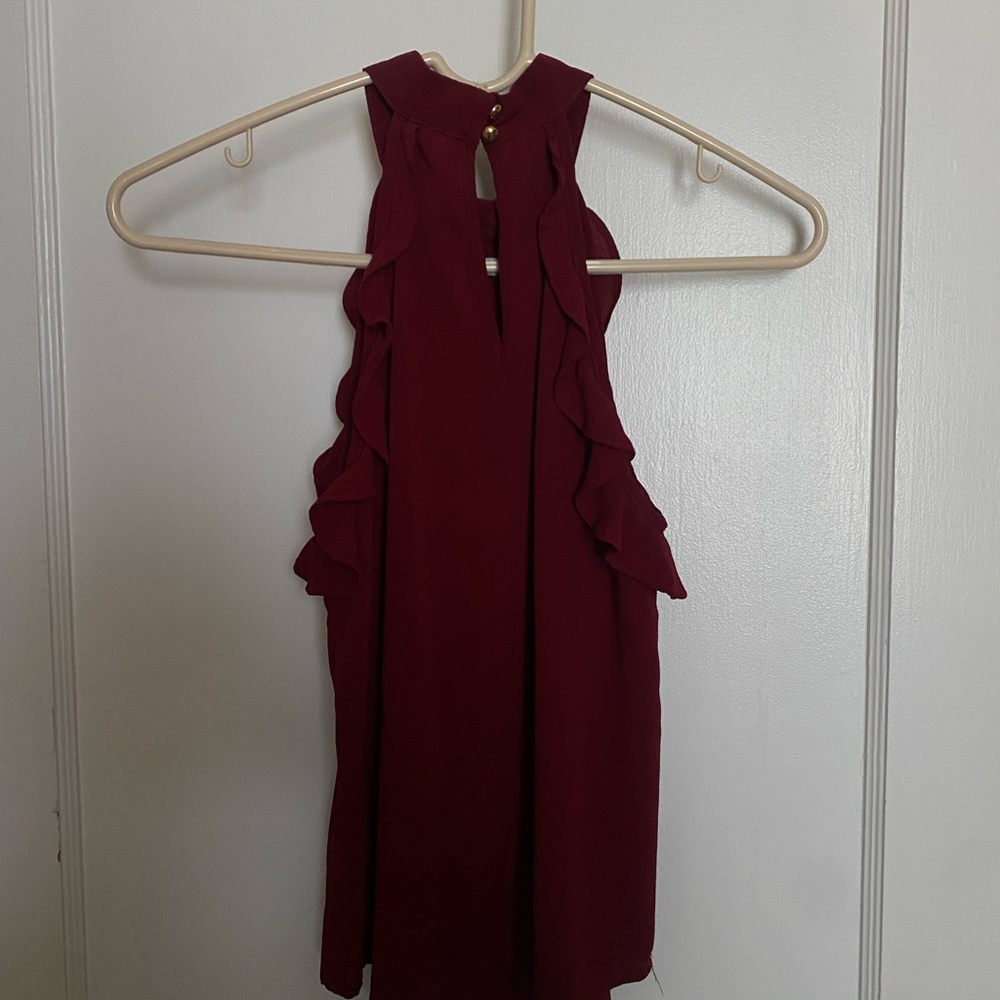 Maroon flared tank top size small